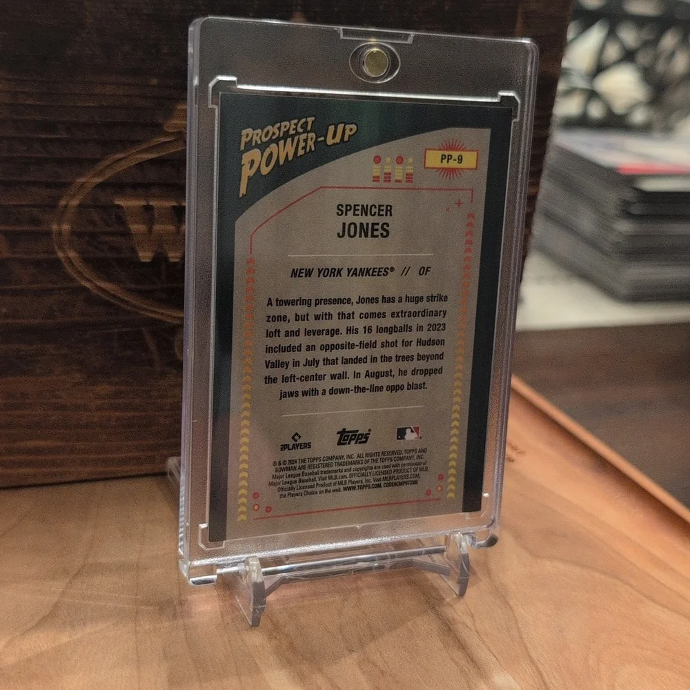 2024 Bowman Chrome Spencer Jones Prospect Power-Up Rookie Card #180/199 Yankees - Picture 3 of 3